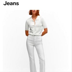 White Mango Cropped Flare Jeans Size 6